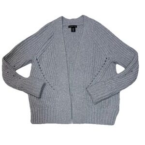 Sincerely Jules Chunky Knit Sweater Cardigan Open Gray Size XS Classic Cozy Soft